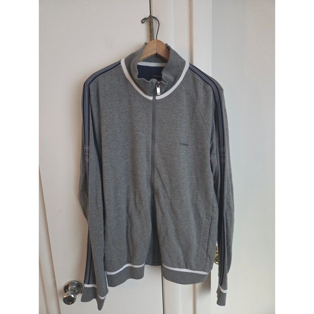 Ermenegildo Z Zegna Grey Quiet Luxury Athleisure Zip Up Track Jacket Size XXL